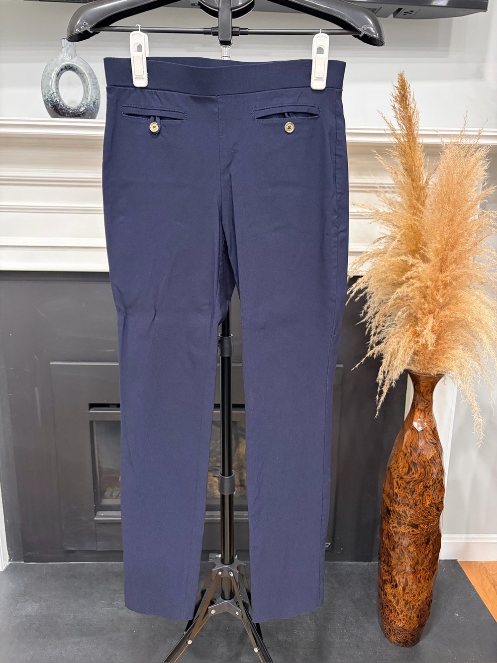 Anne Klein Navy Slim Dress Pants